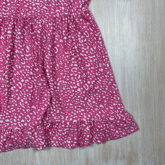 Wednesday’s Girl Pink Animal Print Ruffle Skater Dress Short Sleeve Casual 20 - Picture 3 of 13